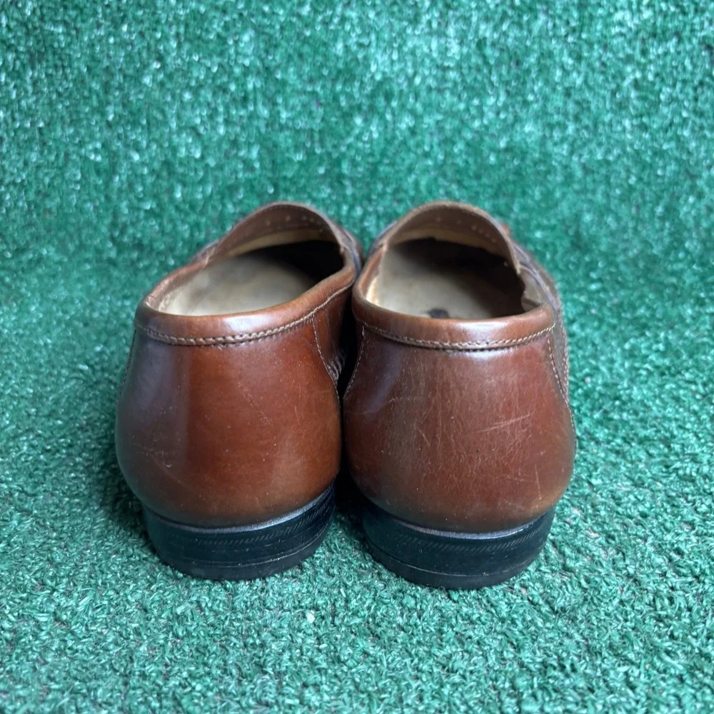 Giorgio Brutini Le Glove Woven Tassel Kiltie Loafers Classic Brown Mens Size 9 D